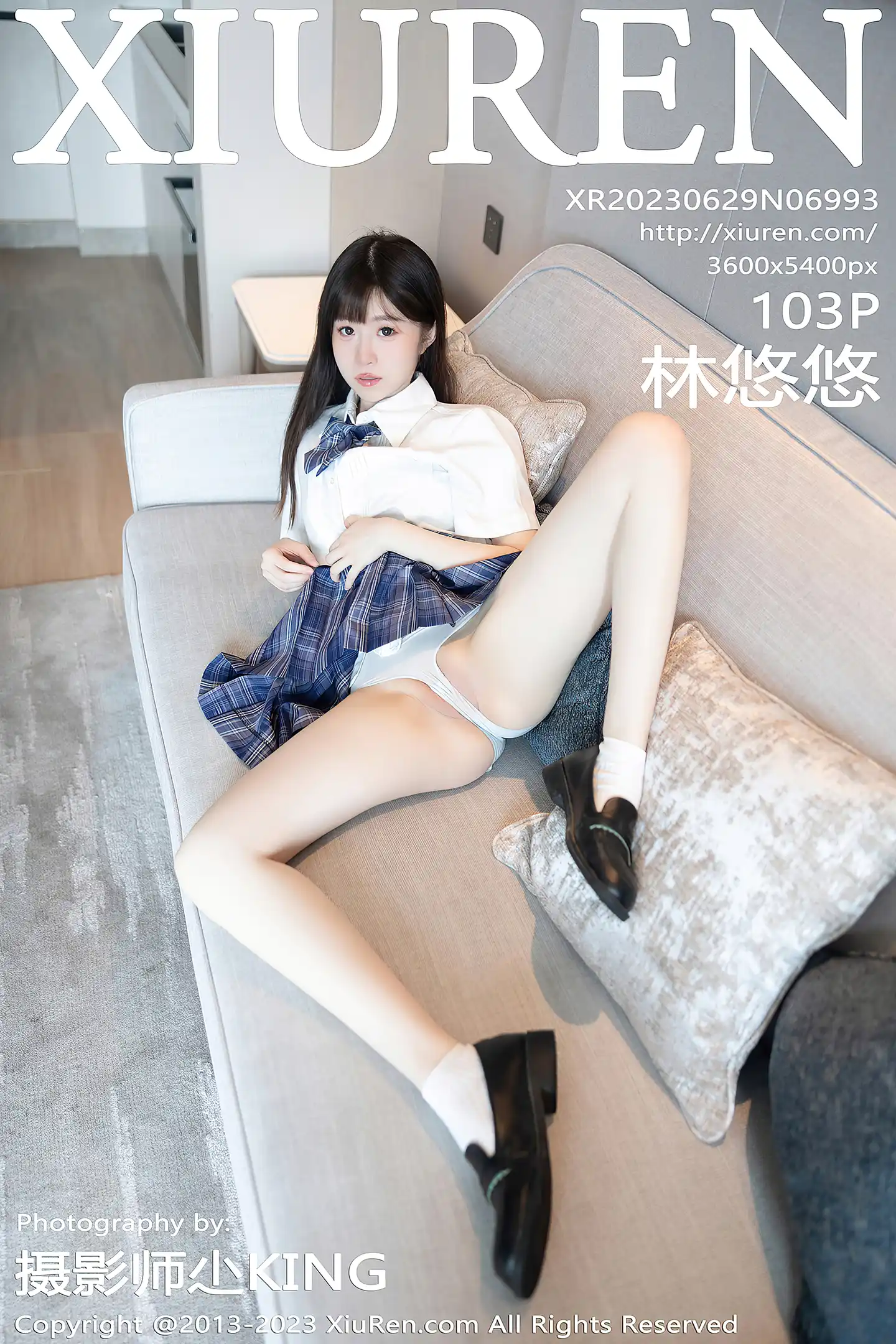[XiuRen秀人网]No.6993_模特林悠悠白色上衣配格子短裙露浅色内衣秀曼妙身姿诱惑写真103P-秀人网 - XiuRen.Xyz